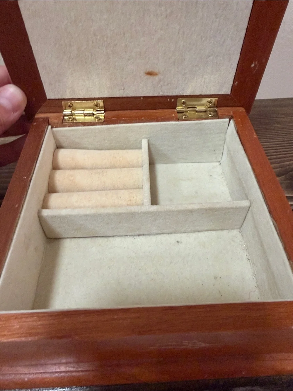 Vintage Interpur Wooden Jewelry Box Taiwan Keepsake Box Farmhouse Cottage Decor